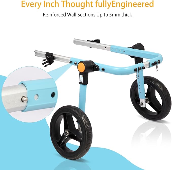 TailWaggers Small Dog Wheelchair for Back Legs | Adjustable Mobility Aid | All-Terrain Wheels