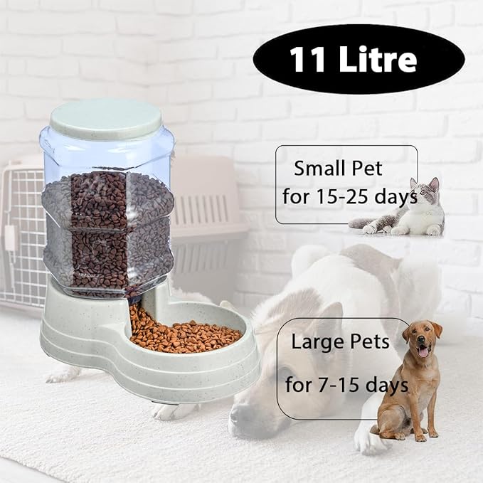 3 Gallon Gravity Large Dog Food Feeder,11L Automatic Pet Feeder, Dog Food Dispenser for Large Breed