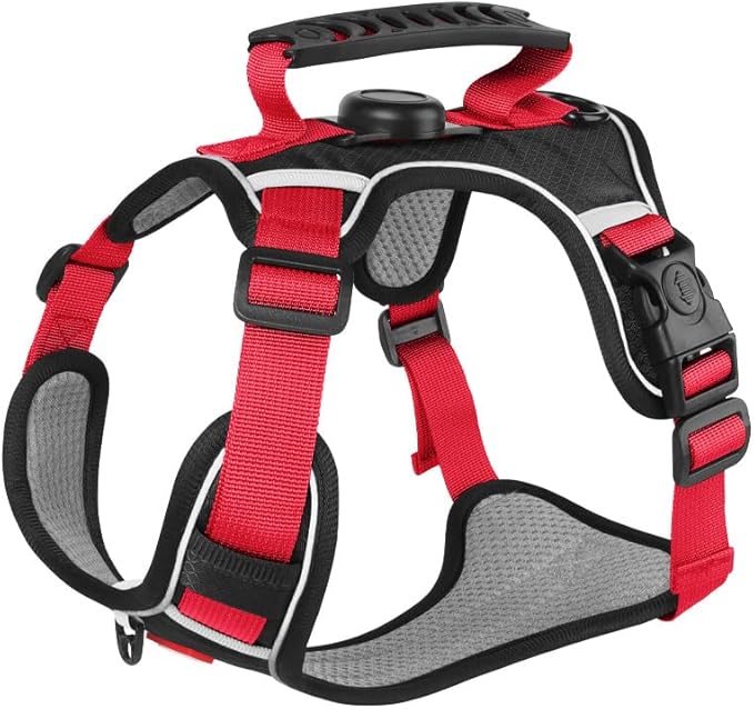 AirTag Dog Harness,Cat Harness All-in-One Dog Vest, Anti-Pull, Anti-Suffocation Reflective Dog Vest for Small, Medium, and Large Dogs and cat (Black, XS(Chest:12.6-15.7",Neck:(11-14"))