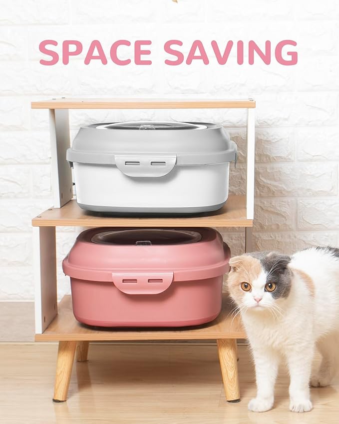 30-35 Lbs Dog Food Storage Container Collapsible Dog Food Container with Airtight Lids, Wheels, Scoop and 2pcs Food Storage Containers, Large Pet food storage for Dog, Cat (Pink)