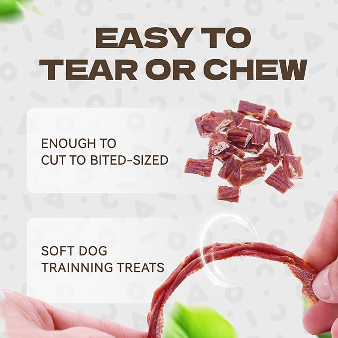 Duck Jerky Dog Treats, Real Duck Strips Dog Training Treats Soft Rawhide-Free Chews Healthy Snacks for Small Medium Large Breed 10.58oz