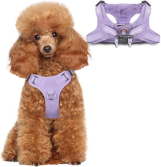 Dog Harness Step in Dog Vest Harness, Reflective Adjustable Puppy No Pull Harness Breathable Soft for Small and Medium Dogs Cats, Violet Purple, XS