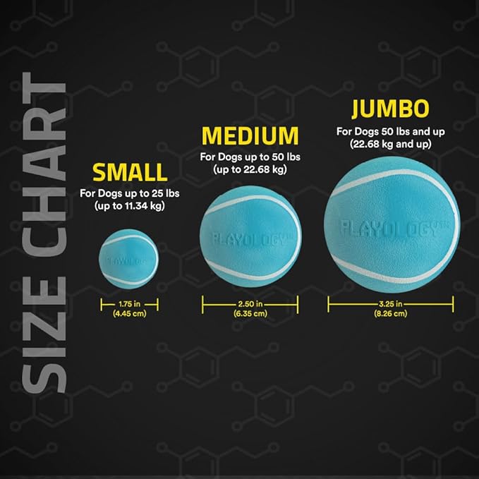 Playology Dog Toys | Squeaky Chew Ball - Bouncy Durable Floating Fetch Ball for Dogs, Value 2-Pack | Medium Peanut Butter Scented Toy - Easy to Clean and Made from Non Toxic Materials