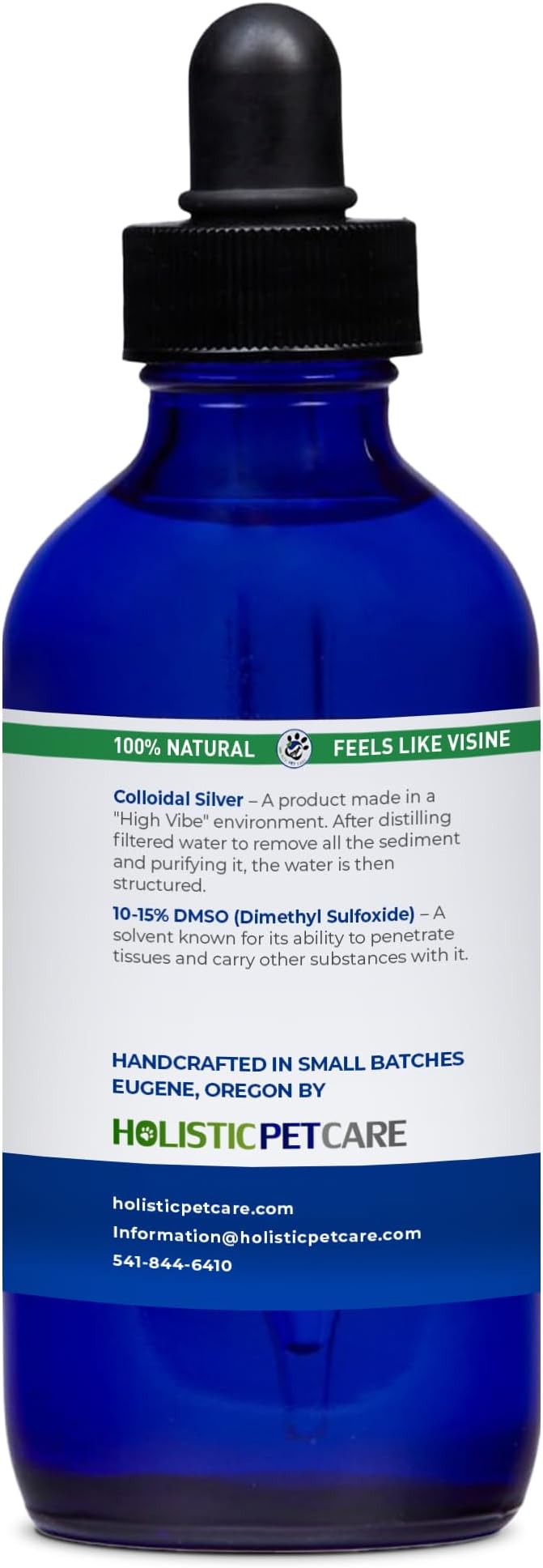 Holistic Pet Care Eye Ulcer Drops - Colloidal Silver with DMSO Eye Drops for Dogs & Cat Eye Infections & Irritations - Eye Care Solution Reduces Cataracts - All Natural Pet Eye Health Care (4 oz)