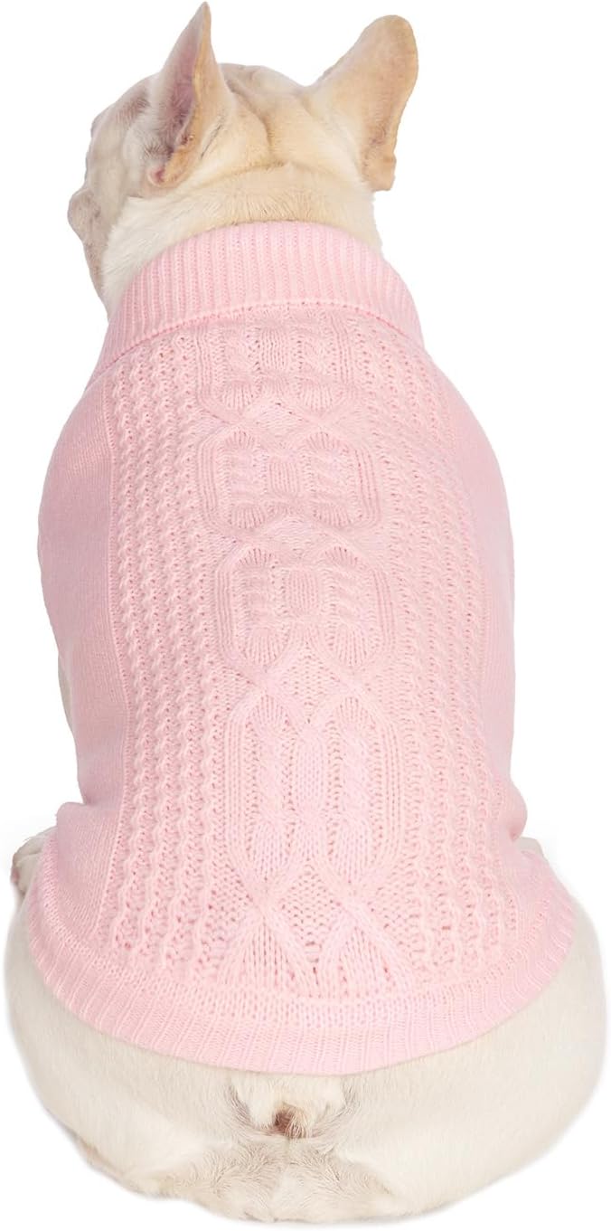 Stretchy Cat Sweater - 17 Colors & 6 Sizes | Snug Winter-Ready Knit for Boy/Girl Cats & Kittens(Light Pink, X-Large)