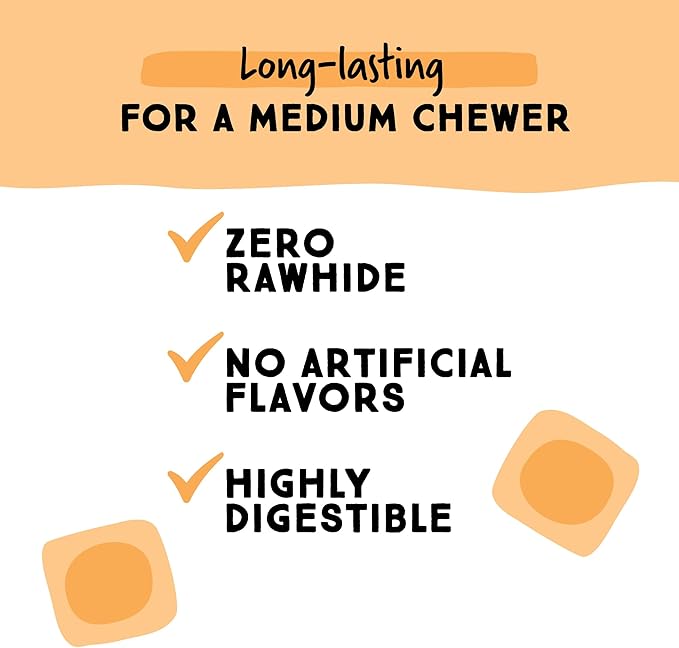 Ultra Chewy Gourmet Flavors: Long-Lasting Chews Made in USA, Highly Digestible, for Aggressive Chewers - Sweet Potato Pie, Turkey and Cranberry, Pumpkin Flavors (6 Count)