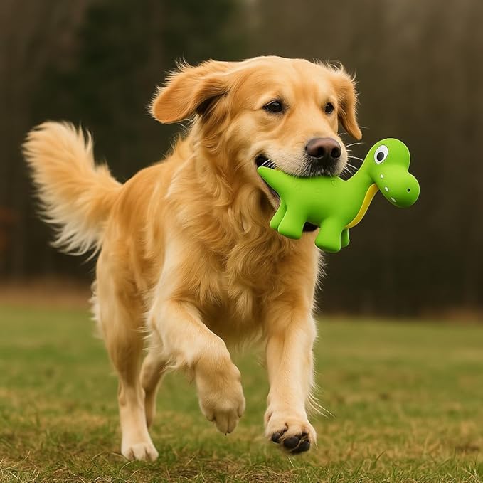 Rexy Dinosaur Latex Soft Chew and Squeak Toy - Food Grade Latex Dog and Puppy Toy