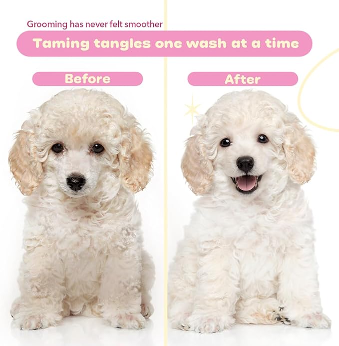 P.E.T. Tangle Off Detangling Conditioner for Dogs & Cats, Cotton Candy Scent – Moisturizes, Softens & Loosens Knots for Silky, Shiny Coats – Sulfate-Free, pH-Balanced, Hypoallergenic – 16 oz