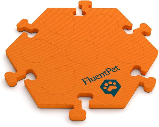 FluentPet HexTile - Orange | Accessory Dog and Cat Button Learning Kits | Can Hold Up to 6 Buttons | Soft, Durable, and Non-Slip | Gift for Pet Lovers | Comes in 12 Colors