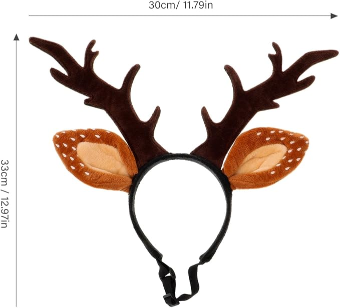 Christmas Halloween Pet Headband for Dog Cat Pet Elastic Band Adjustable,Costume Accessory for Cats and Kittens Comfortable Non-deformable for Holiday Season and Photography - Size M