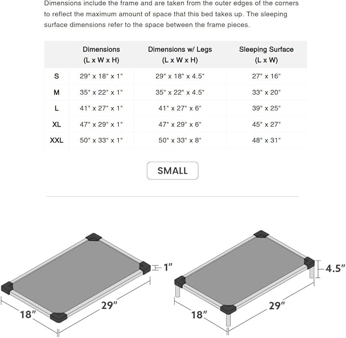 K9 Ballistics Chew Proof Armored Padded Dog Crate Bed, Virtually Indestructible, Legs Included (Blue Quartz, Small (29" L x 18" W x 4.5" H))