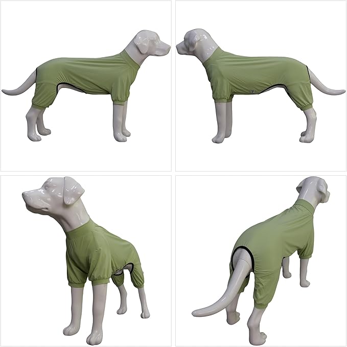 LoveLongLong Dog Jumpsuit with UV Protection and Quick-Dry Fabric for Spring Summer Pet Pajamas Light Green S