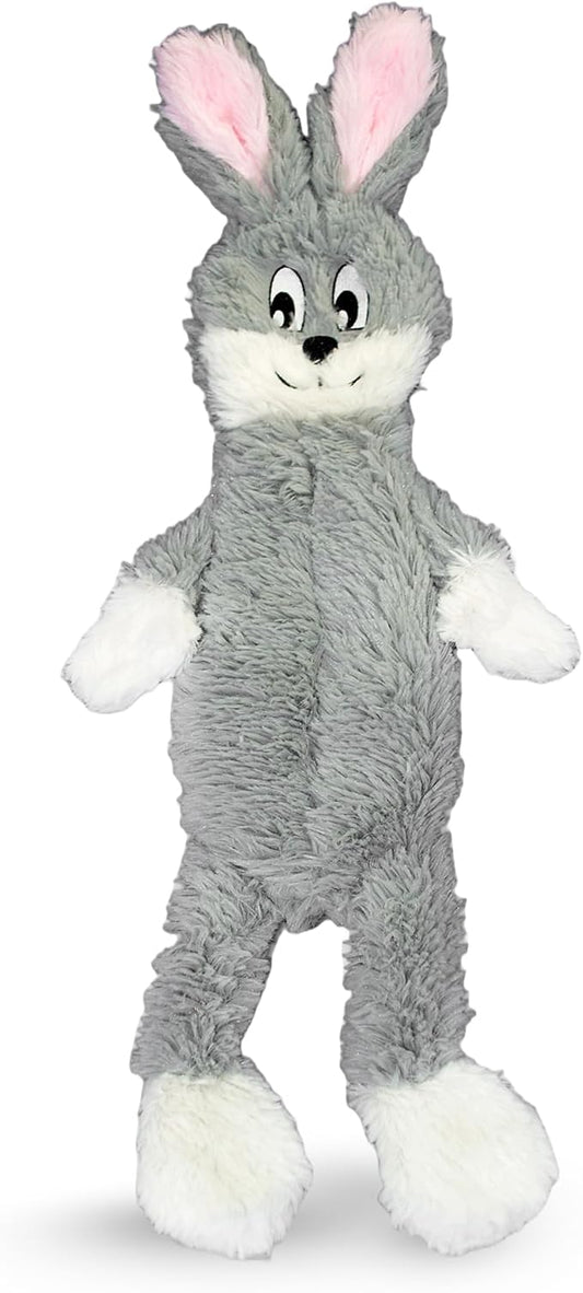 FGA MARKETPLACE Grey Rabbit Dog Toy Flat NO Stuffing NO Squeak, Funny Style Will Entertain Your Pet for Hours, Recommended for Small and Medium Dog 21 INCH Long