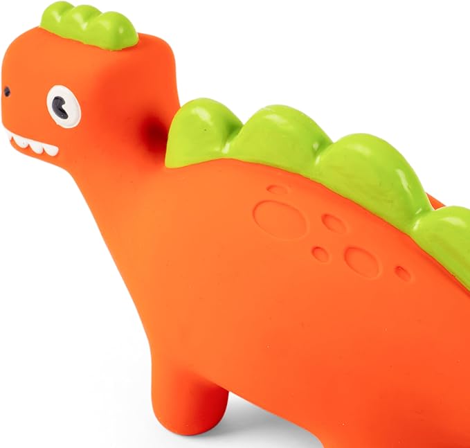 Steggy Latex Dog Chew Toys with Squeaker Soft Squeaker Puppy Toy Dinosaur