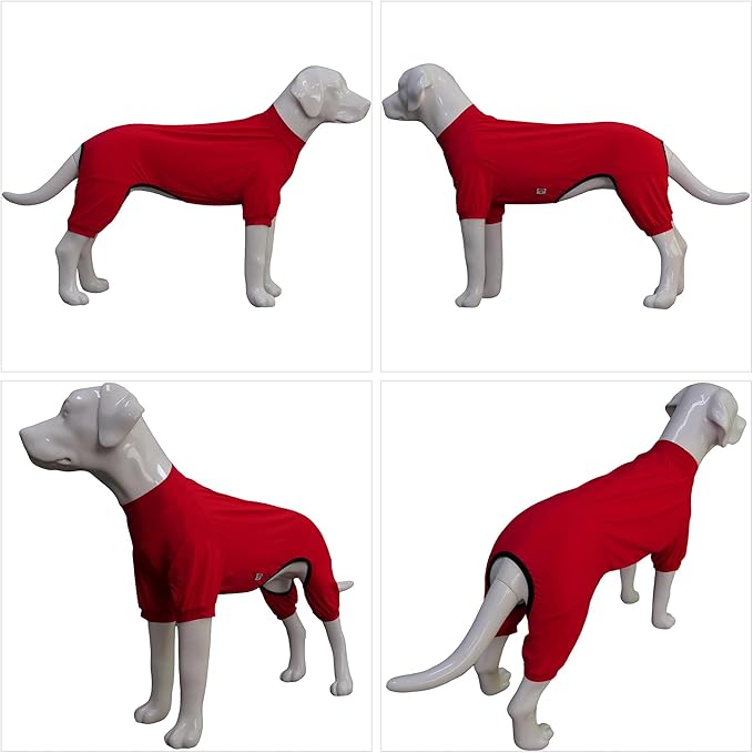 LoveLongLong Dog Jumpsuit with UV Protection and Quick-Dry Fabric for Spring Summer Pet Pajamas Red 3XL
