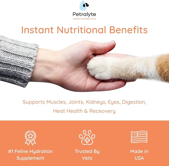 Cat Hydration Electrolyte and Cat Joint Supplement | Hydration Support for Cats w/Glucosamine, Chondroitin, L-Glutamine, Taurine, Lysine & Prebiotics | for Tuna Lovers | 16 Packets
