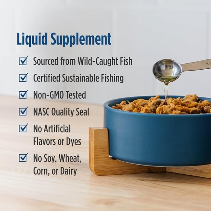 Nordic Naturals Omega-3 Pet, Unflavored - 16 oz - 1380 mg Omega-3 Per Teaspoon - Fish Oil for Large to Very Large Dogs with EPA & DHA - Promotes Heart, Skin, Coat, & Immune Health