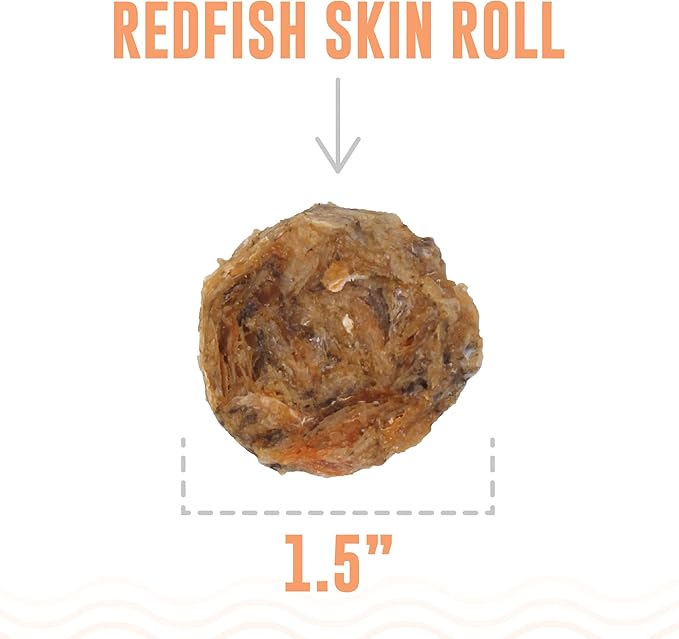 Icelandic+ Skin Rolls: Redfish - 3oz Bag, Dog Treats, Pure Wild-Caught Air-Dried Fish, Single Ingredient Snacks, Pe Chews, Just The Fish Nothing Else