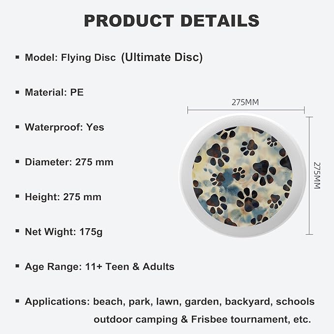 Phoenix Outdoor Flying Disc Fire Phoenix Black Ultimate Disc 175g for Boys Girls Men Women Birthday Christmas