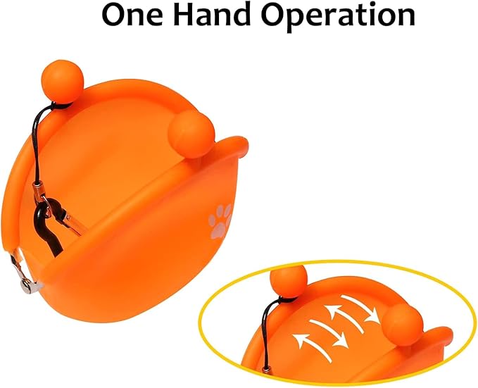 New Oasis Dog Treat Pouch, 10oz Silicone Treat Pouches for Pet Training BPA Free Small Dog Treat Bag for Leash, Orange