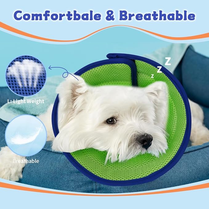 Soft Dog Cone Collar After Surgery Alternative for Dogs to Stop Licking, Comfy Collars for Large/Medium/Small Pet, Comfortable Elizabethan Neuter Recovery E Cones of Shame Neck & Head Ecollars