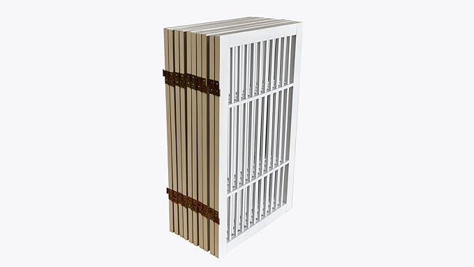 Pet Dog Gate Strong and Durable Freestanding Folding Acacia Hardwood Portable Wooden Fence Indoors or Outdoors by Urnporium (White Pet Gate, 10 Panel 30" Tall)