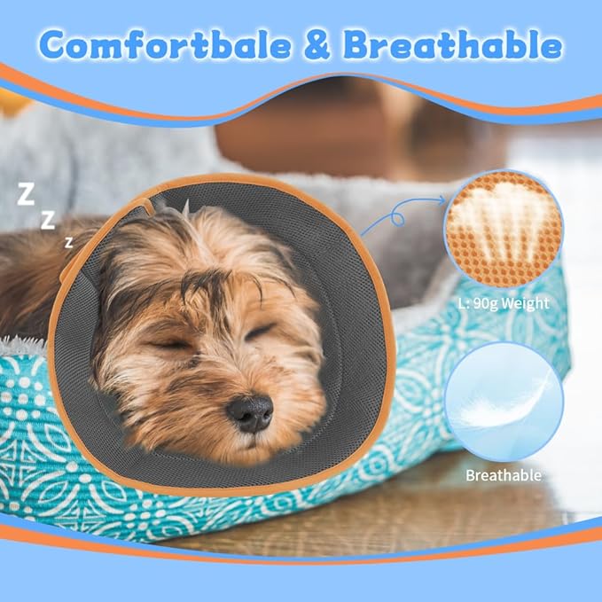 Inspack Soft Dog Cone Collar Alternative, E Cones for Medium Small Dogs/Cat to Stop Licking After Surgery, Neuter Recovery Ecollars of Shame Alternatives, Comfortable Paws Comfy Elizabethan Collars