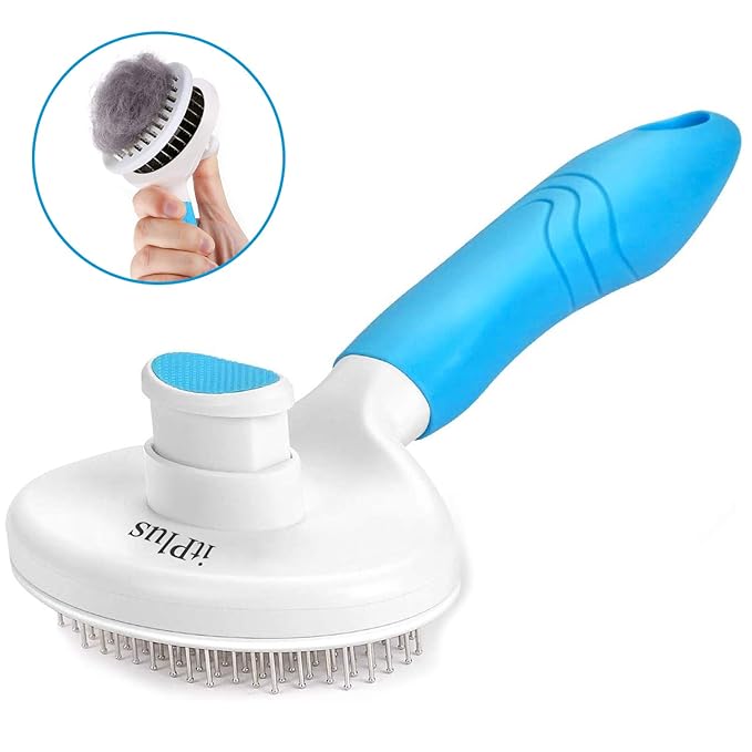 Cat Grooming Brush, Pets Skin Friendly Self Cleaning Slicker Massage Brushes for Shedding Dogs Cats Hair Gentle Remove Loose Undercoat with Long or Short Hairs for All Fur Type- UPGRADED