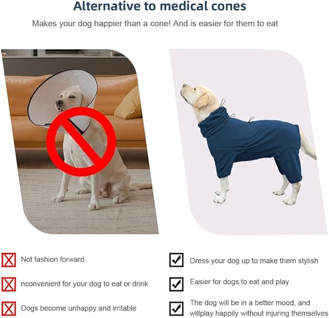 Dog Pajamas for Large Dogs,Extra Large Stretch, Suitable for Adult, Medium-Sized Dogs, Large Pet Jumpsuit Four-Legged Dog Clothes, Pet Clothing. (Blue, 5XL)