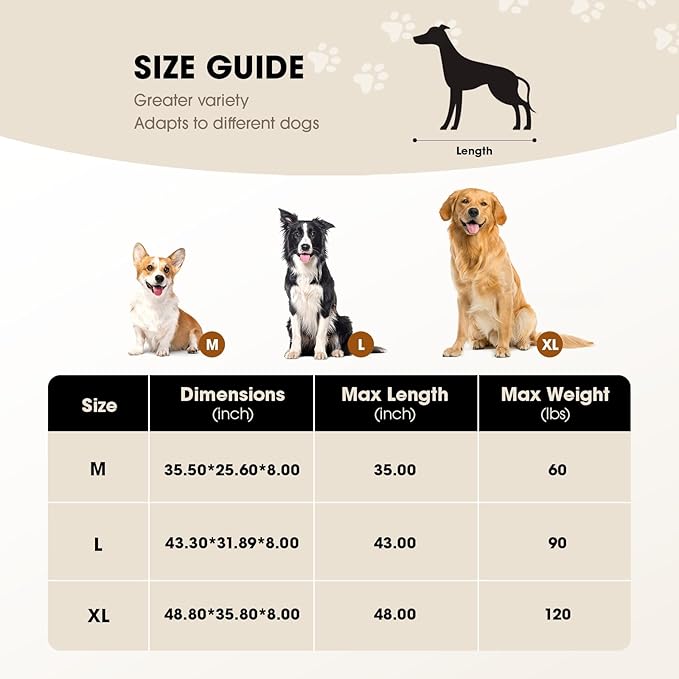 Elevated Dog Bed, Raised Outdoor Pet Bed for Large Sized Dog, Portable Cooling Pet Cot with Breathable & Washable Mesh, Indoor & Outdoor Pet Hammock with Skid-Resistant Feet.