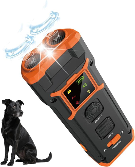 Dog Bark Deterrent Devices 2X Ultrasonic Anti Barking Device 6 Training Modes Sonic No Barking Device for Dogs 50 Feet Replace Shock Collar Clicker for Training Dog Barking Stopper