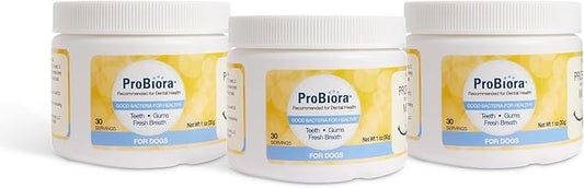 Probiora for Dogs | Dog Probiotic Supplement for Oral Care | Pet Probiotics to Reduce Bad Breath | Dog Nutritional Supplement for Dental Health | 30 Servings (Pack of 3, Jar)