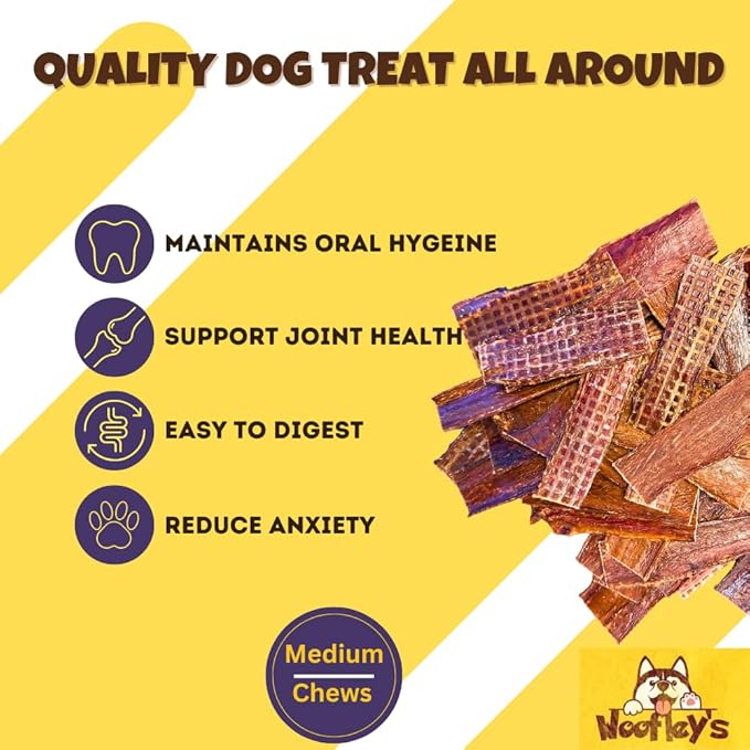 Woofley's - Esophagus Jerky (100 Count) - Gullet Sticks for Dogs - Safe Jerky Dog Chews -Easily Digestible Bully Sticks