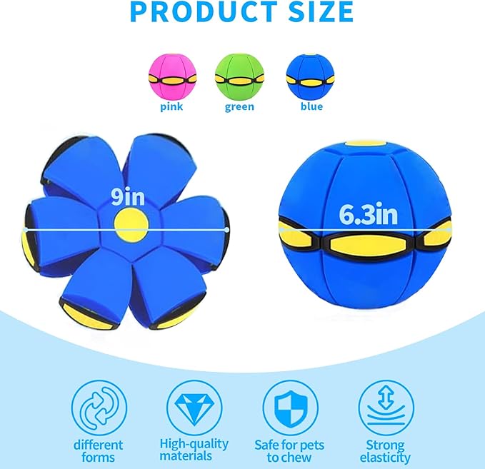 FlidRunest 3-Piece Flying Saucer Dog Toy Set, Interactive LED Dog Disc Toy