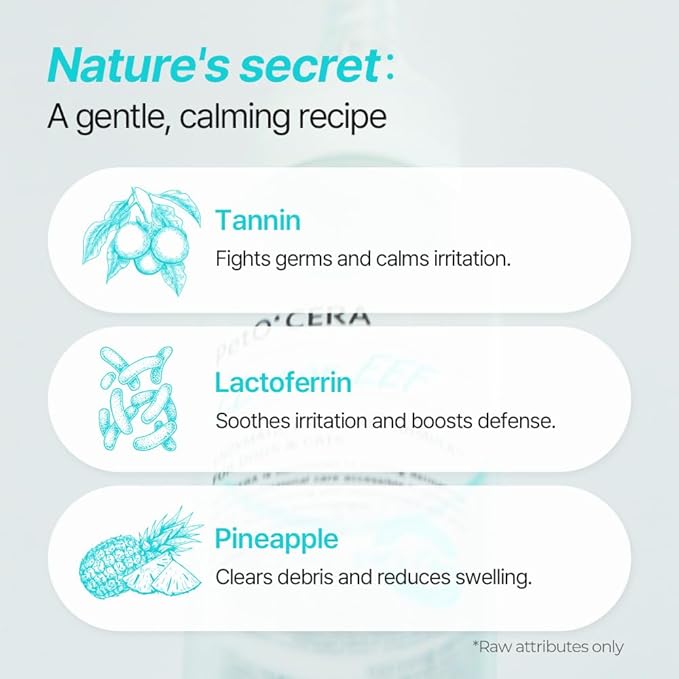 PetO’CERA EEF Ear Cleaner for Dogs & Cats, Vet Approved, Otic Enzymatic Infection Treatment, Gently Removes Debris, Odor, Soothes Itching, Hypoallergenic, Alcohol-Free, No Sting 4 fl oz