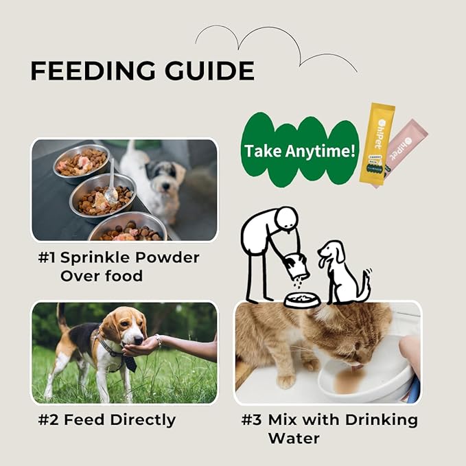 Oh!Pet® 5-in-1 Digestive Probiotics – 7B CFU Powder for Dogs & Cats with Prebiotics & Enzymes (Codfish, 30 Packets)