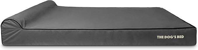 The Dog’s Bed Orthopedic Headrest Dog Bed XXXL Grey/Black 64x44, Memory Foam, Pain Relief for Arthritis, Hip & Elbow Dysplasia, Post Surgery, Lameness, Veterinary Approved, Waterproof Washable Cover