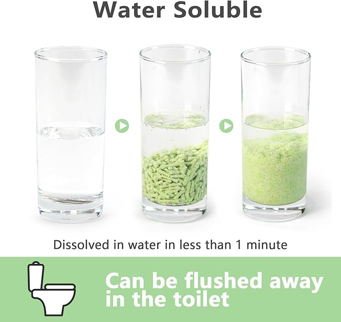 Tofu Cat Litter - Strong Clumping, Ultra Absorbent, Odor Control, Flushable, Low Tracking, Low Dust Tofu Litter Pellets 3 Packs/18LB (Green Tea)