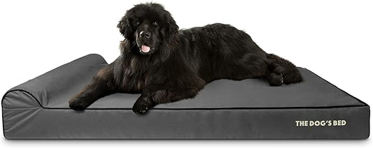 The Dog’s Bed Orthopedic Headrest Dog Bed XXXL Grey/Black 64x44, Memory Foam, Pain Relief for Arthritis, Hip & Elbow Dysplasia, Post Surgery, Lameness, Veterinary Approved, Waterproof Washable Cover