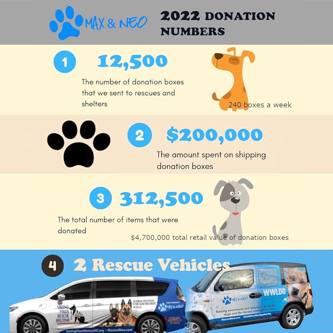 Max and Neo Double Handle Traffic Dog Leash - Reflective, Donates to Dog Rescue (Black, 4 FT)