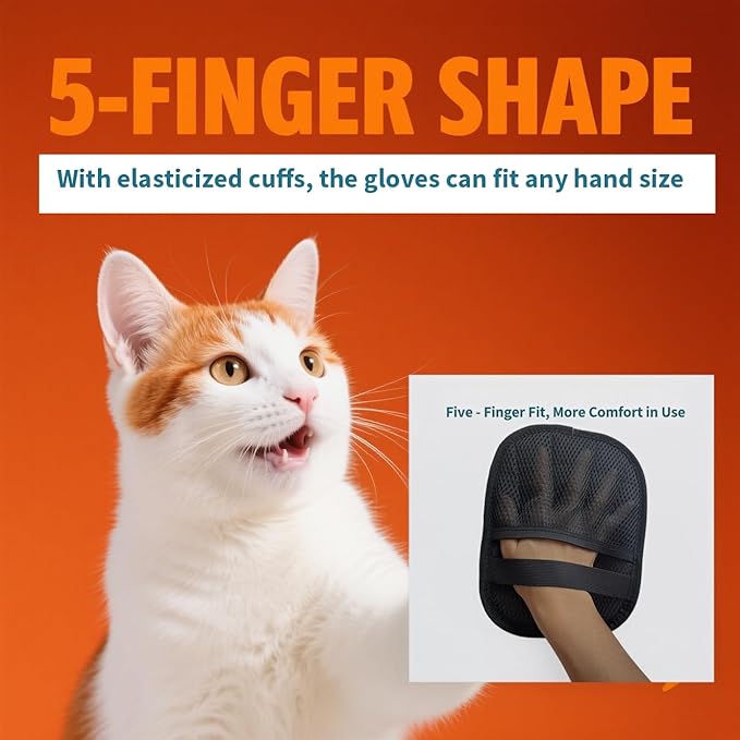 Pet Hair Removal Glove – 2025 Upgraded Electrostatic Pet Hair Remover Glove for Cats & Dogs, Reusable Grooming Glove for Furniture, Carpet, Couch, Car Seat (1PC)
