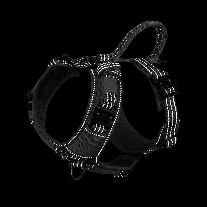 ICEFANG Dog Strap Harness with All-Metal Hardware,for Small Sized Dog,K9 Vest,Y-Shape Soft Padding,Adjustable Pet Harness,No-Pull Front Leash Clip (Small (Pack of 1), Grey)