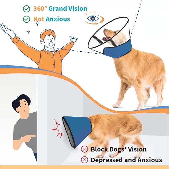 Cone Pet Cone (Blue, L(15.5"-17.8"))