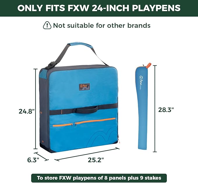FXW Specialized Dog Playpen Storage Bag (Not Suitable for Other Brands), Designed for RV Trips, Fits 24" H 8 Panels and 9 Stakes│Patented