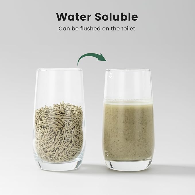 Gardner Pet Natural Tofu Cat Litter, Cat Litter with Green Tea Extract – Dust-Free, Fast Clumping, Flushable, and Odor Control for Multi-Cat Homes, 6lbs