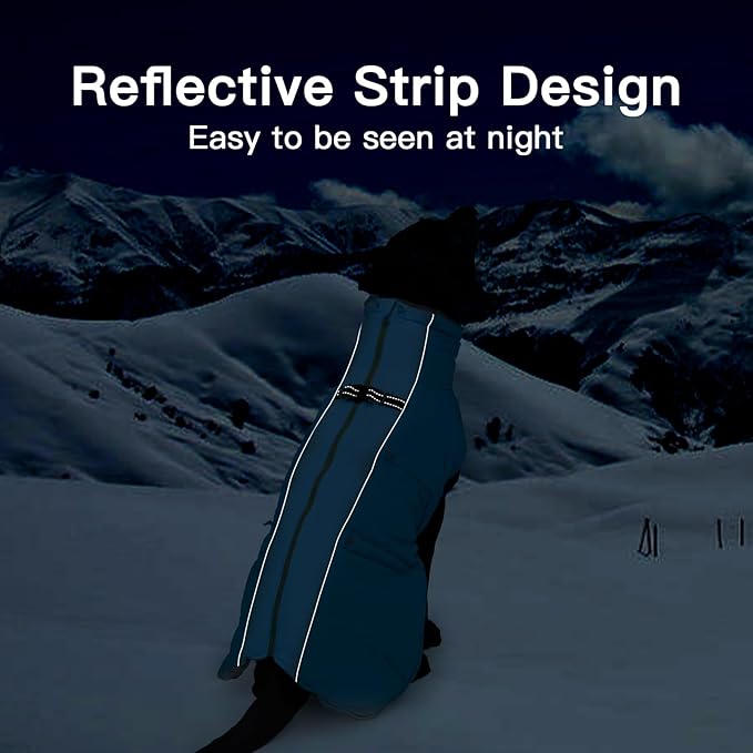 Dog Coat for Large Dogs, Dog Winter Jacket-X Large Warm Zip Up Snowsuit Dog Harness Vest Reflective Water-Resistant Dog Coat Dog Snow Jacket for Large Dogs Beagle, Corgi, Green