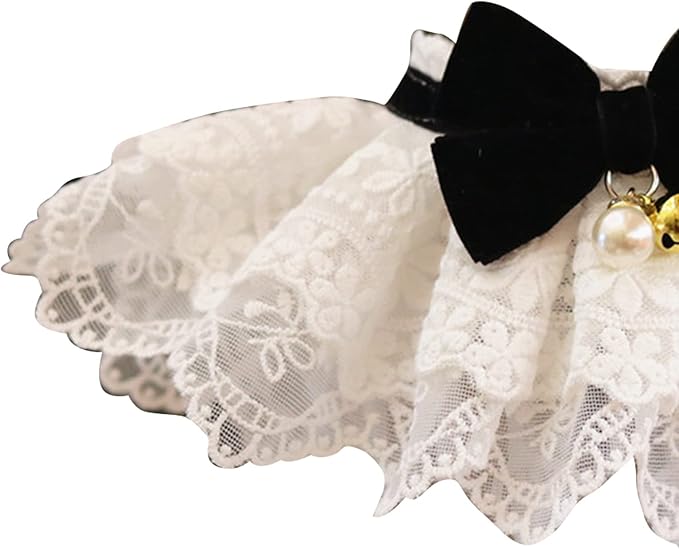 Pet Lace Bib Collar with Bow, Decorative Scarf for Dogs and Cats, Small Size, Comfortable Wear