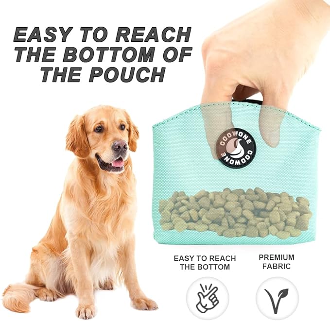 COOWONE Dog Treat Pouch Magnetic Closure Small Dog Training Treat Pouch Pocket Sized Small Dog Treat Pouch with Clip (mint green)
