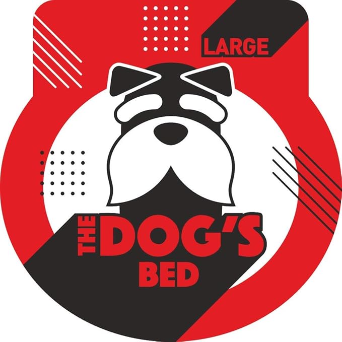 The Dog's Bed Replacement Outer Cover ONLY (Outer Cover ONLY - NO Bed, NO Waterproof Inner) for The Dog's Bed, Washable Oxford Fabric, Large (Blue with Red Piping UK Flag Embroidery & Centre Flag)