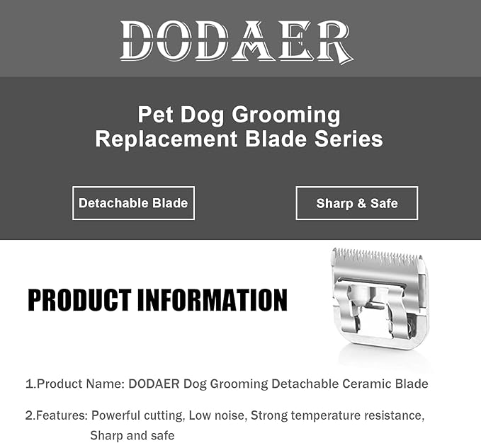 3/4HT Detachable Pet Dog Grooming Stainless Steel Blades,Compatible with Andis/Oster A5,Wahl KM10 Series Dog Clippers,Cut Length 3/4"(19mm)